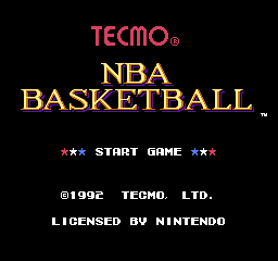 Tecmo NBA Basketball Title Screen